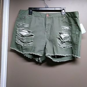 Forever 21 Olive Denim shorts